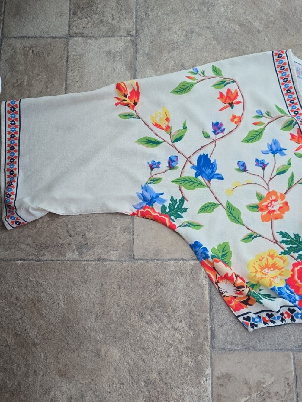 Flying Tomato Boho Floral Kimono Crop Top Wrap Style Small - Picture 4 of 10